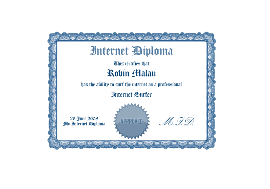 Robin Malau Internet Diploma