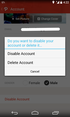 Choose delete