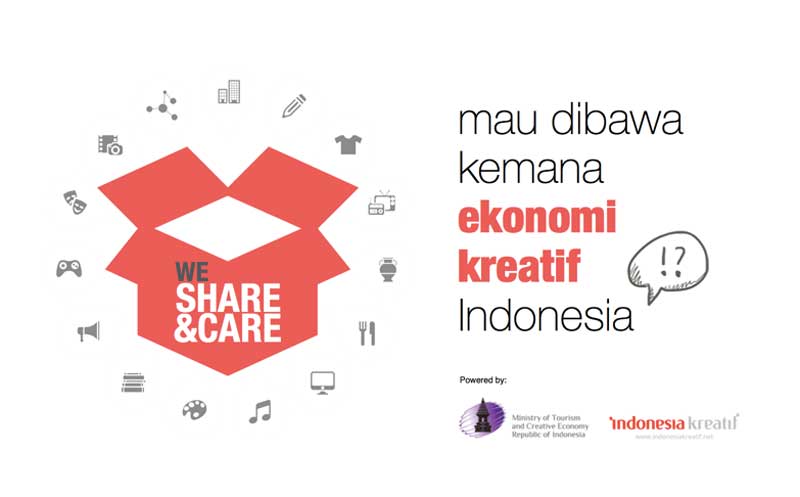 Banner event We Share & Care dari Kemenparekraf dan Indonesia Kreatif